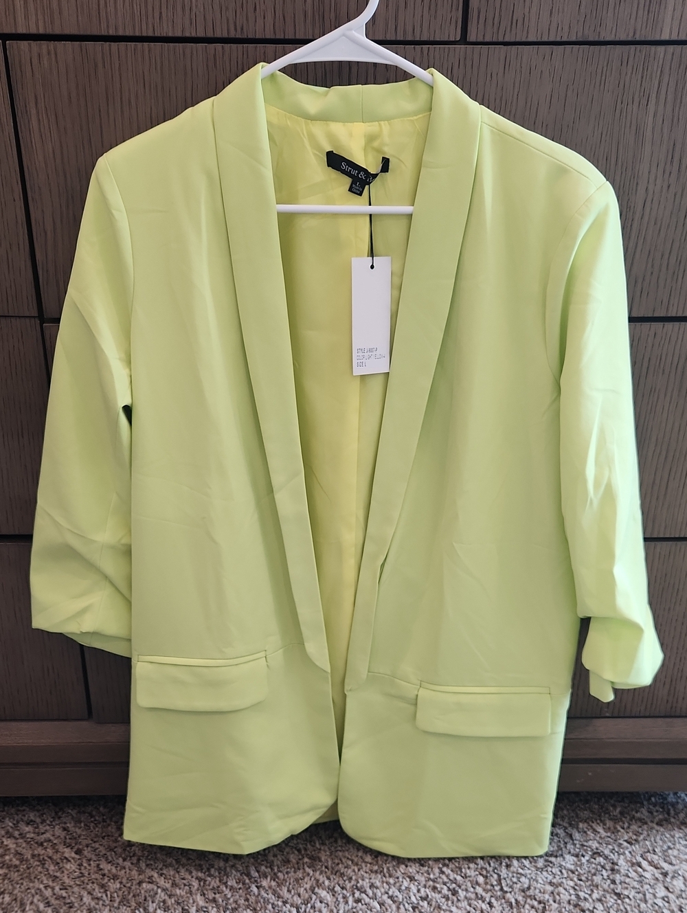 Neon Lime Open-Front Blazer